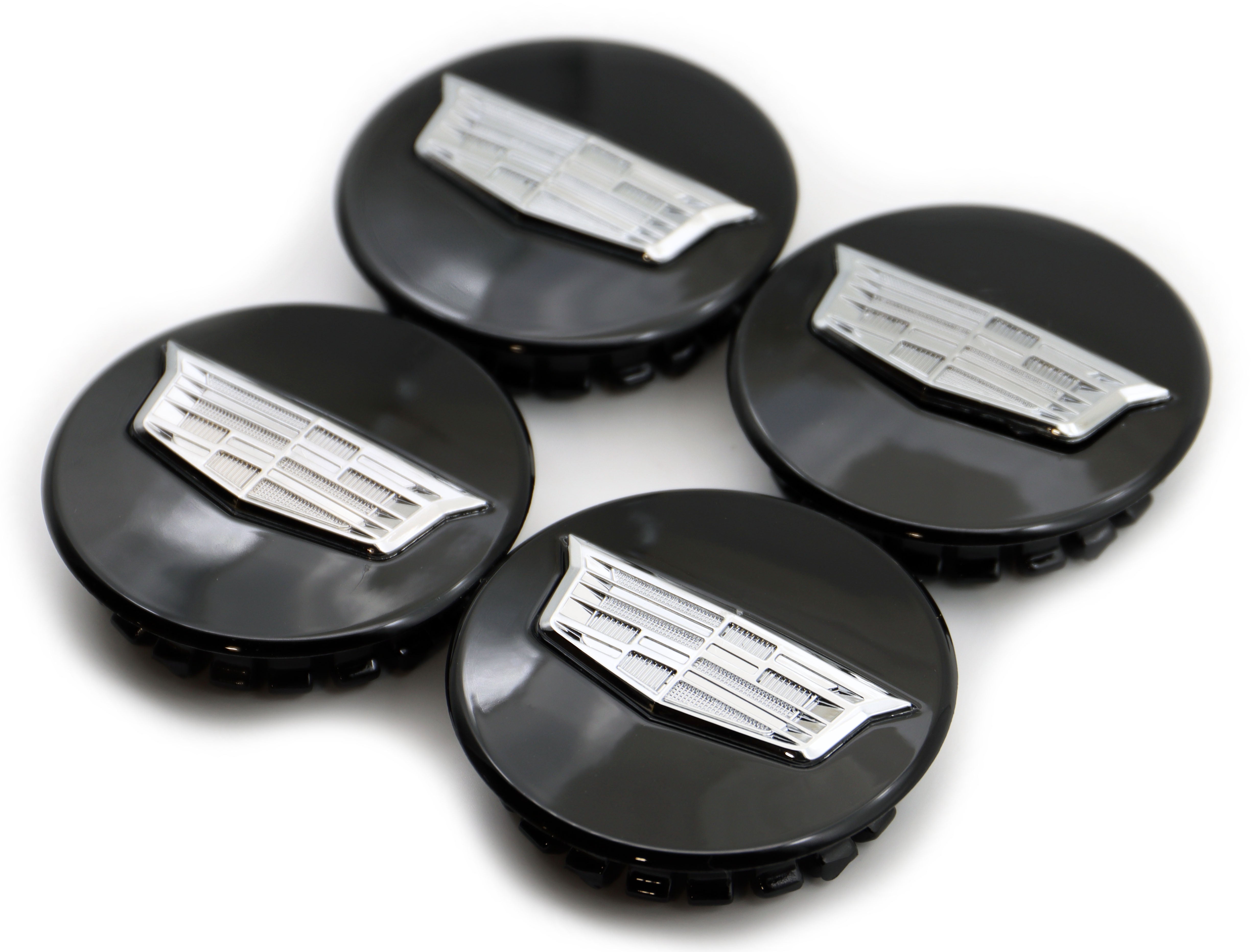 2 5/8" Cadillac ATS, CT4, CT5, CTS, XT5, XT6 Black Center Cap #23212548 set